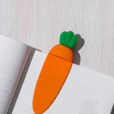 1 Piece Creative Cartoon 3D Carrot Cute Bookmark Book Mark Office School Supplies Funny Gift