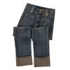 Niche design elastic pipe pants women's double-buckle high-waisted slim-fitting nine-point color matching flanged small straight jeans women