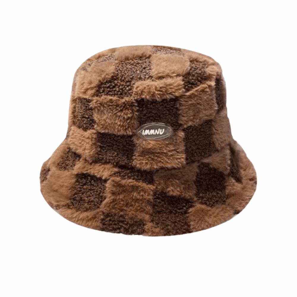 Adjustable Women Bucket Hat Faux Fur Lamb Wool Fisherman's Hat Plush Basin Cap  Outdoor Activities