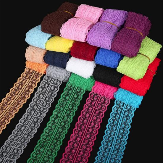 10m Embroidered Lace Trim Ribbon Band Clothes Handicraft DIY Sewing Decoration
