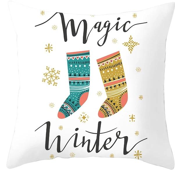 Santa Claus Socks, Elk Sheep, Christmas Tree Christmas, Christmas Decoration Pillow Sleeve Bedroom Sofa Restaurant Pillow Cover