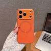 For iPhone 17 Pro Magnetic Back Cover Precise Cutouts Textured PU Leather Coated TPU + PC Protective Phone Case Compatible with MagSafe