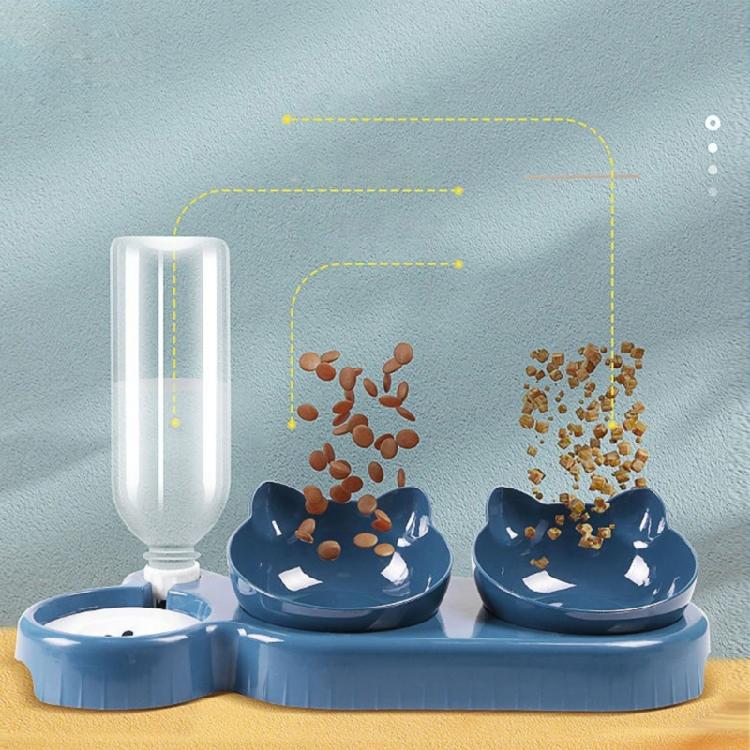 3 in 1 Dogs Feeder Cat Food Water Bowl No-Spill Feeder Bowl Water Bottle