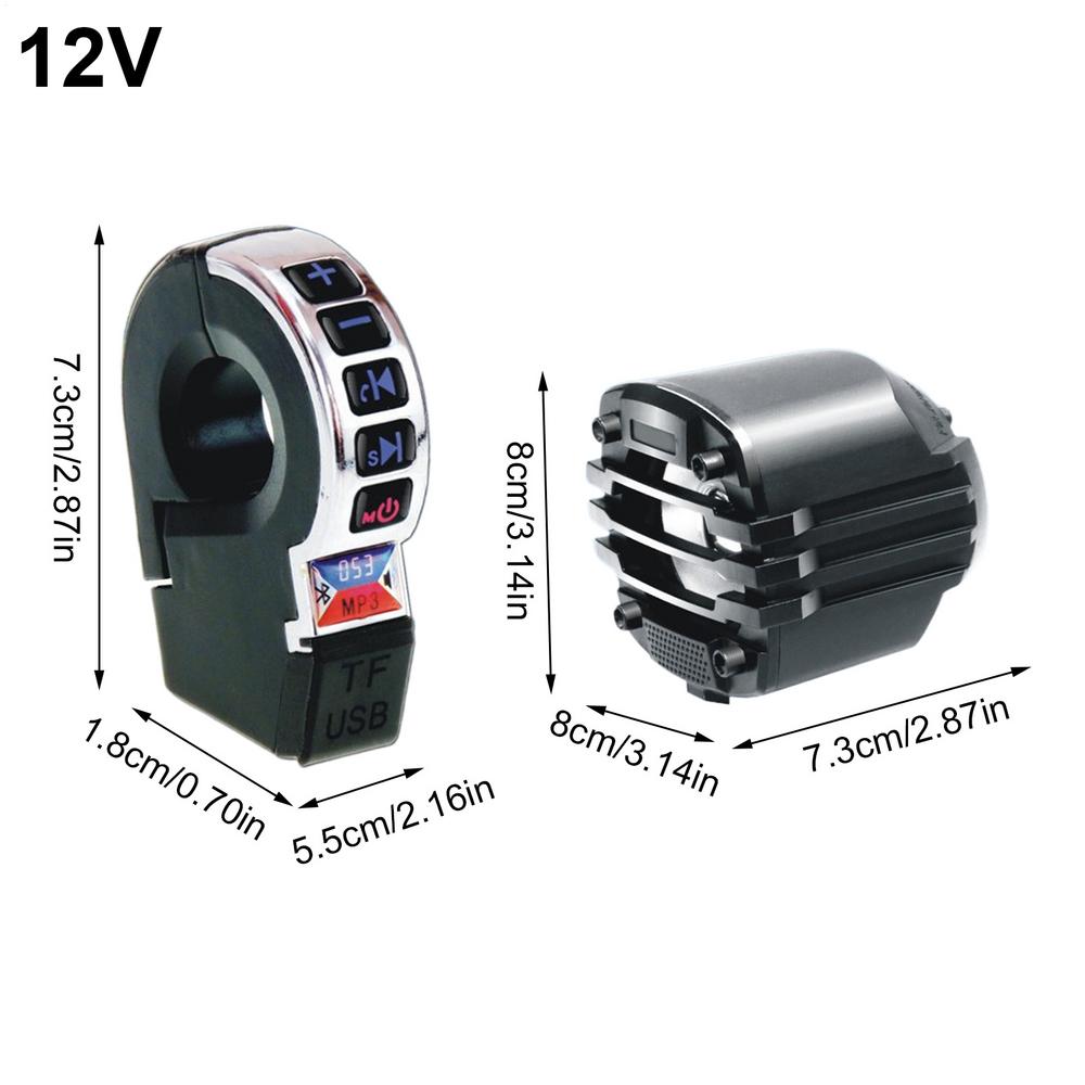 12-24V Motorcycle Speakers Handheld Audio Motorcycle Horn With Handle Switches Wireless Audio Speakers Supporting TF Card