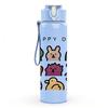 1PC Cute Animal Doodle Pattern 750ml Color Plastic Sports Water Bottle Leakproof Flip Straw Lid Suitable for Sports Office Home Use