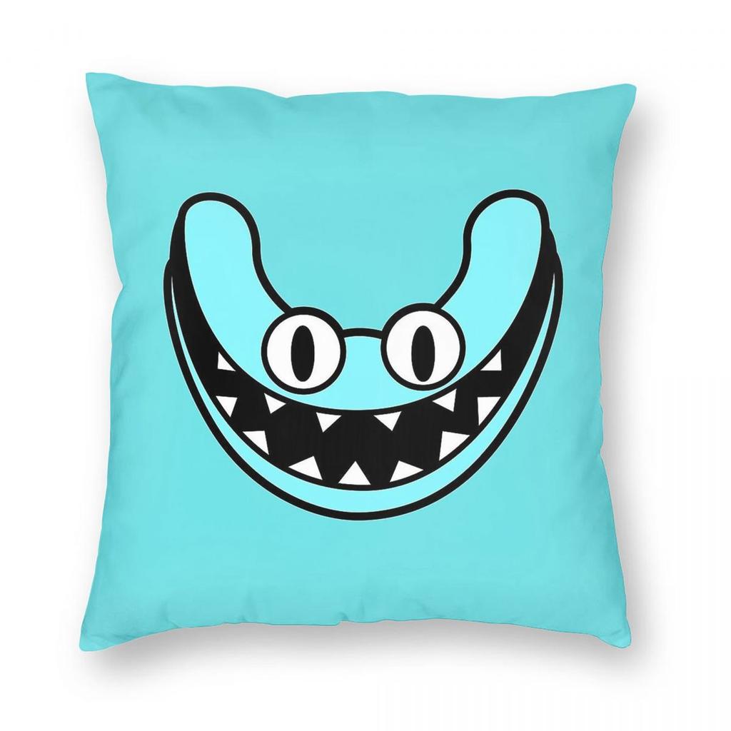Rainbow Friends Cyan Square Pillowcase Polyester Linen Velvet Printed Decorative Throw Pillow Case Room Cushion Cover Wholesale