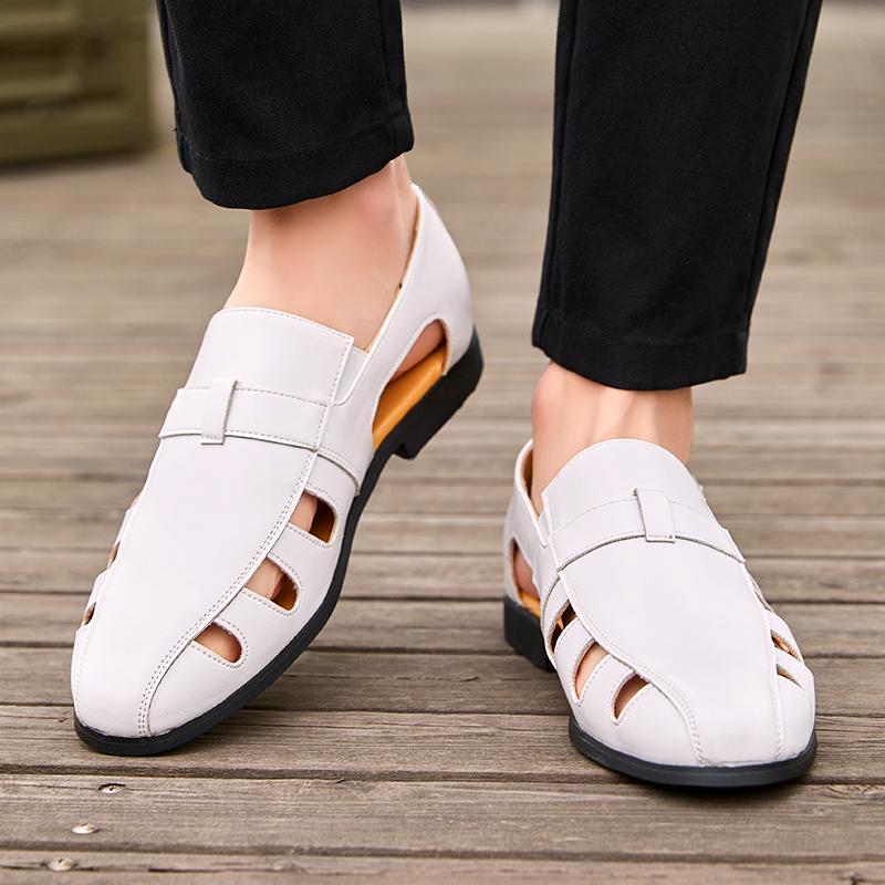 Fashion Hot Selling Men's Sandals Europe America Breathable Summer Leather Shoes High-end Brown Men's Business Work Shoes Soft Soles