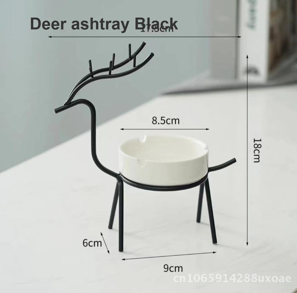 Nordic Creative Ceramic Ashtray Fashion Personality Living Room Office Decor Large Deer Small Deer Rabbit Flamingo Reindeer
