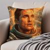 M-Matthew Mcconaughey Pillow Hollywood Actor Cushion Cover Pillowcase Anti-Dustmite Invisible Zipper Short Plush Sofa Cushion
