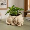 Artistic Puppy Ornament Pot Cute Planter, 3D Printed Decorative Plant Pot, Unique Handmade Painting Craft Dog Shaped Planter for Succulents