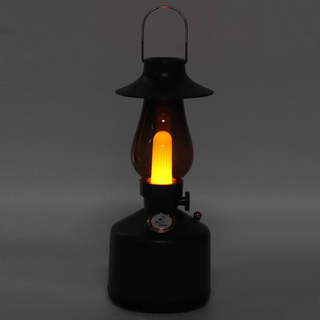 Vintage Night Light Spker IPX4 Waterproof Handheld 360 Degree Surround Sound Retro Night Light with Music