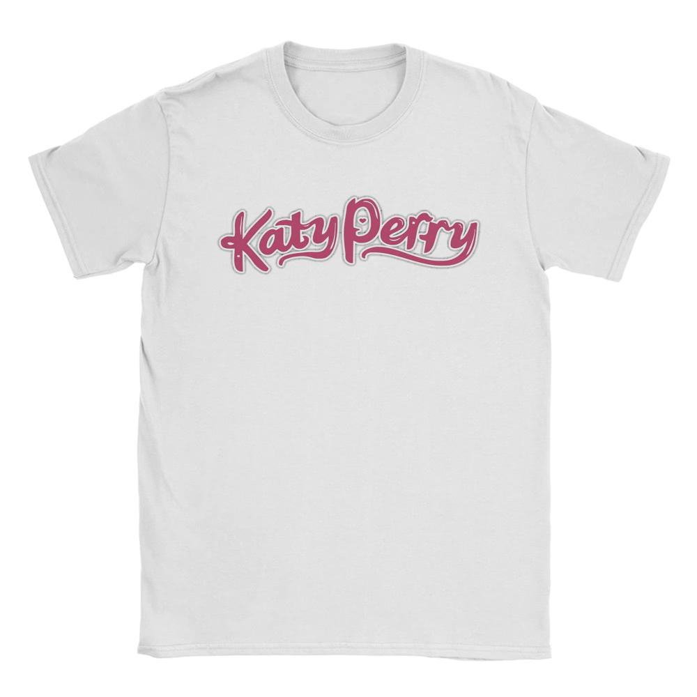 Katys Perrys Logo Printed TShirt Men Women Cool Pure Cotton Tee Shirt Crewneck Short Sleeve T Shirt 3XL Oversized Clothing