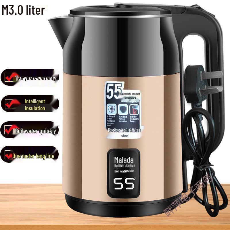 Durable Large Capacity Kettle with Thickened Insulation, Fast Boil, Automatic Power Off, and Constant Temperature Feature.