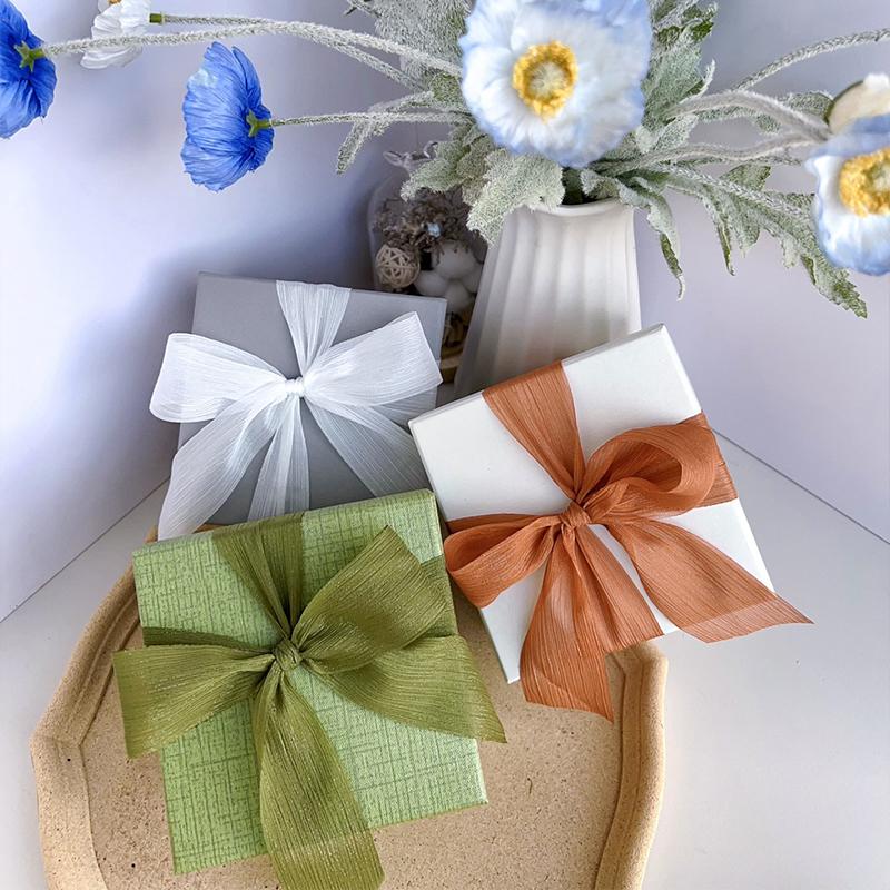 1PC Silver Glitter Ribbon Sparkling Organza Ribbon Ribbon Bow Wedding Cards & Invitations