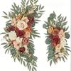 Fake Flower Wedding Arch Flower Set (2-piece Set), Used for Wedding Decoration, Ceremony, Reception, Background Music, Thanksgiving