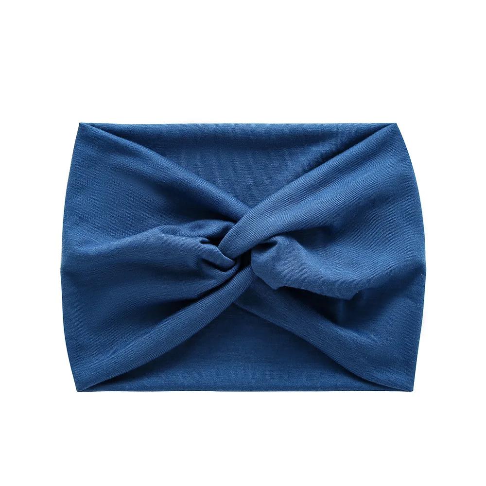 Simple Soild Color Twisted Extra Large Thick Wide Headbands Elastic Turban Workout Sports Hair Band Headwear