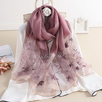 New Winter Hijab Silk Wool Embroidery Scarves Women Travel Beach Brand Poncho Shawl Scarf Bandana Foulard Femme Pashmina