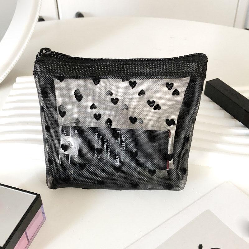 Mesh Clear Cosmetic Bags for Women Makeup Storage Organizer Bag Travel Toiletry Pencil Case Lipstick Brush Transparent Case
