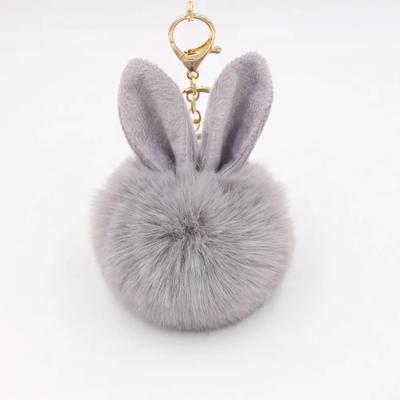 Rabbit Ear Hair Ball Keychain Pendant Plush Pendant Imitation Fur Bag Jewelry Fury Ball