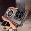 Transparent Shockproof Magnetic Bracket Phone Case For iPhone 17 16 15 14 13 12 11 Pro Max 16 Plus 16E Soft Silicone Stand Cover