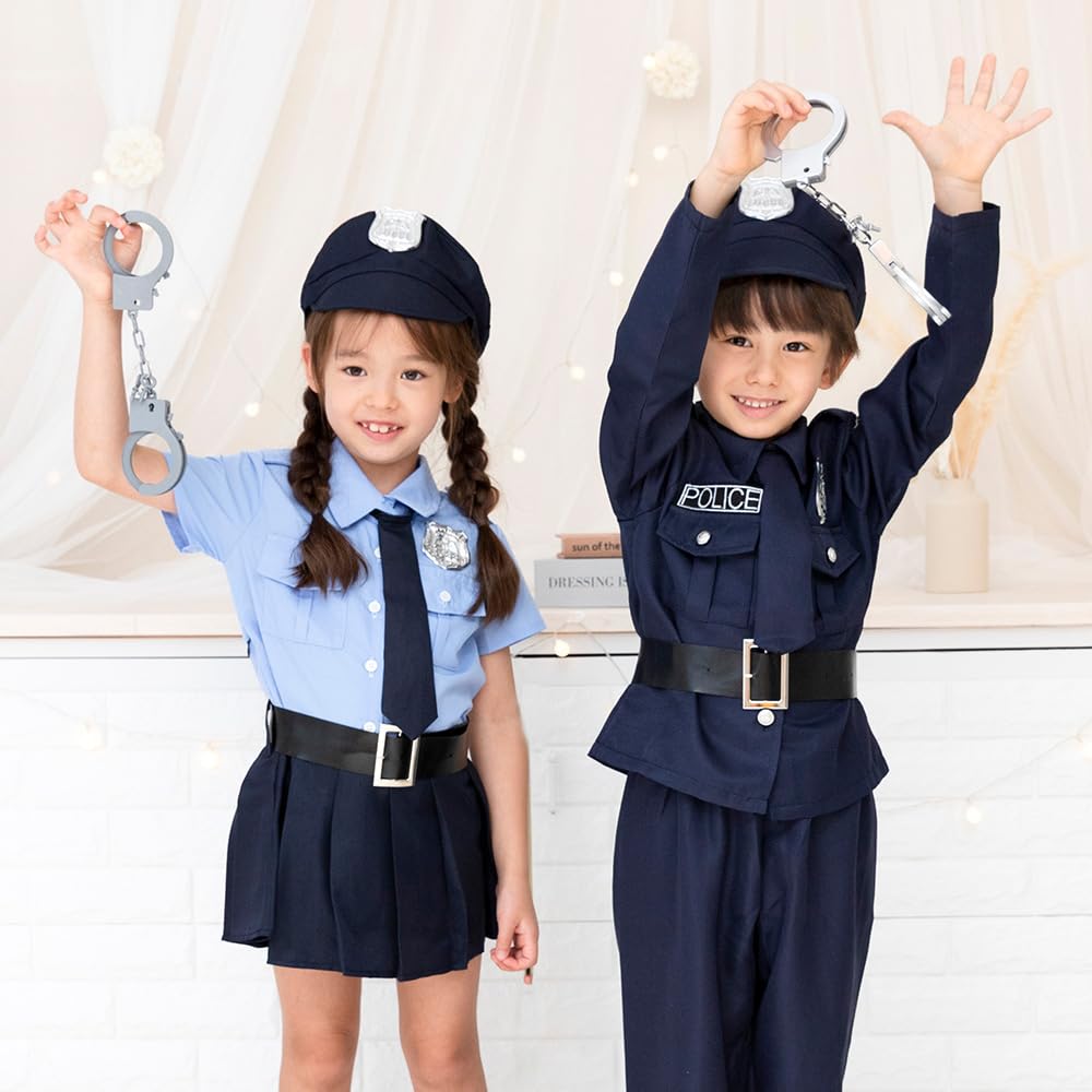 Brightlara Police Costume for for Boys and Kids' Halloween, Unisex, Girls, kidscos039-NV-120