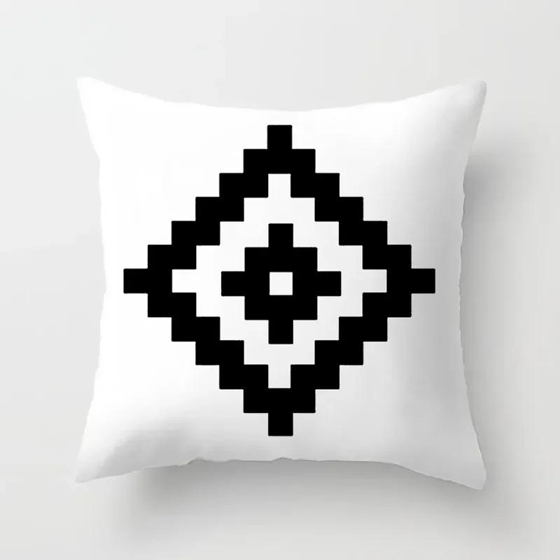 High-grade Black and White Geometric Irregular Pattern Pillowcase Office Living Room Home Pillowcase Car Ornaments