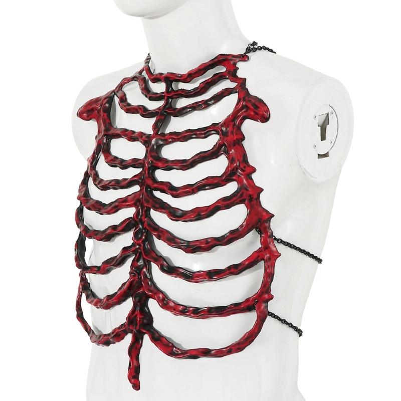 Scheletro di Plastica Realistico Costume Accessori Per Feste di Halloween e Spettacoli Teatrali Con Design Dettagliato