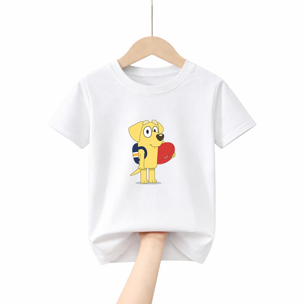 2026 New Bluey Graphic Tee for Kids 100 Percent Cotton Soft Loose Fit Tshirt Boys Girls Casual Daily Wear