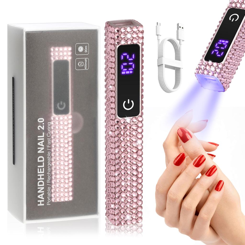 Portable Handheld Mini Nail Lamp For Gel Polish Quick Dry Flashlight Pen USB Nail Dryer Machine UV LED Nail Lamp With Diamond