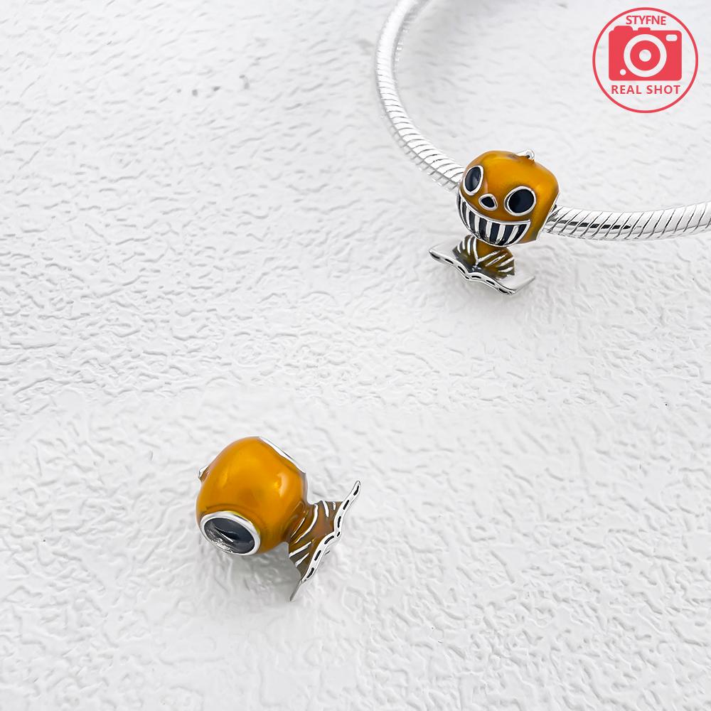 Copper Halloween Skeleton Evil Pumpkin Witch Hat Charms Beads Pendant For Original Bracelet Woman Girl Jewelry