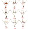 Women Girl Christmas Necklace Earring Set Alloy Plating Neck Chains Dangle Ear Loop Jewelry Gifts