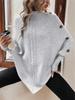 Pull en Maille Dentelle Boutonné Col Haut Style Français Automne