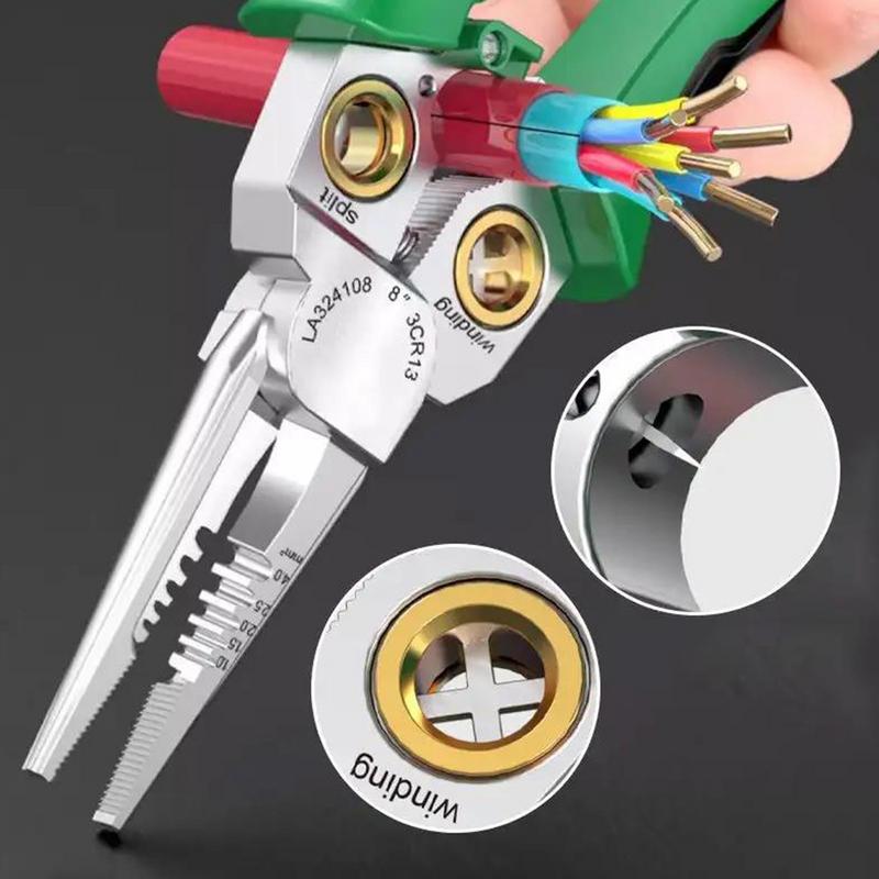 Ściągacz izolacji Crimper 8 w 1 Szczypce precyzyjne Wielofunkcyjne szczypce precyzyjne Ze stali nierdzewnej Szczypce elektryczne Dla