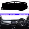Car Inner Dashboard Cover For Nissan Kicks 2016 2017 2018 2019 2020 Auto Dash Mat Carpet Cape Sun Shade Dashmat  Anti-dirty