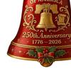 Campana Anniversario 250° Anniversario USA Resistente all'Usura Campana Commemorativa 3D Ornamento Campana Anniversario per Decorazioni dell'Albero di Natale