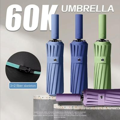 Reverse Umbrella For Men, Large 105 Cm Windproof 60 Bones Automatic Business Folding Umbrella,Sunshade Sunny And Rainy Umbrella