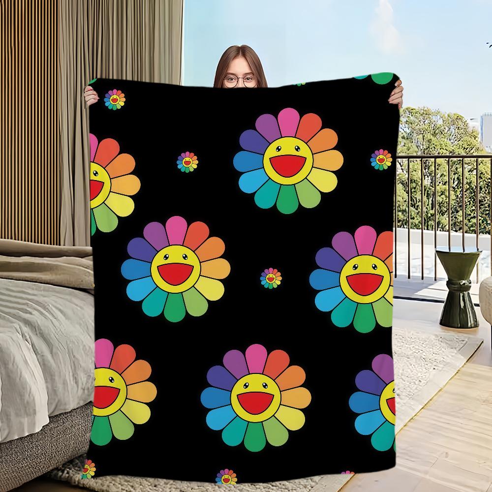 

T-Takashi-ES M-Murakami-ES Art Blanket Flannel warm comfort soft plush blanket For Picnic Beds Sofas Homes And Bedrooms 30x40in