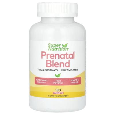 Prenatal Blend, Multivitamin with Folic Acid and Choline, 180 Tablets