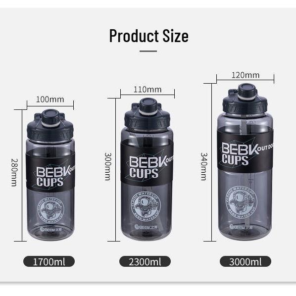Large Capacity Outdoor Sports Water Bottle with Straw for Students