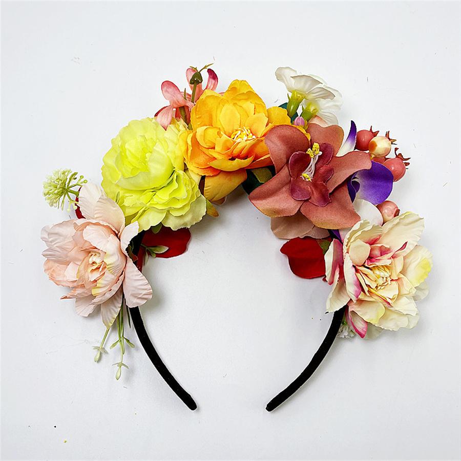 New Fashion Personality Boho Flower Crowns Headband For Women Faux Floral Hairband Wedding Art Photography Hair Accessories