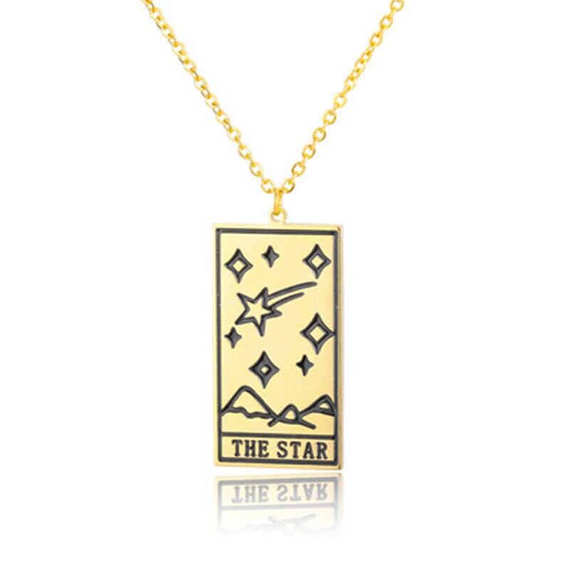 

Ожерелья с картами Таро для женщин, подвеска для глаз из нержавеющей стали World Sun Moon Eye Pen YT Tarot Star