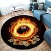 Burning Ball Round Area Rug,Carpet Rug for Living Room Bedroom Sofa Playroom Decor,Non Slip Floor Mat