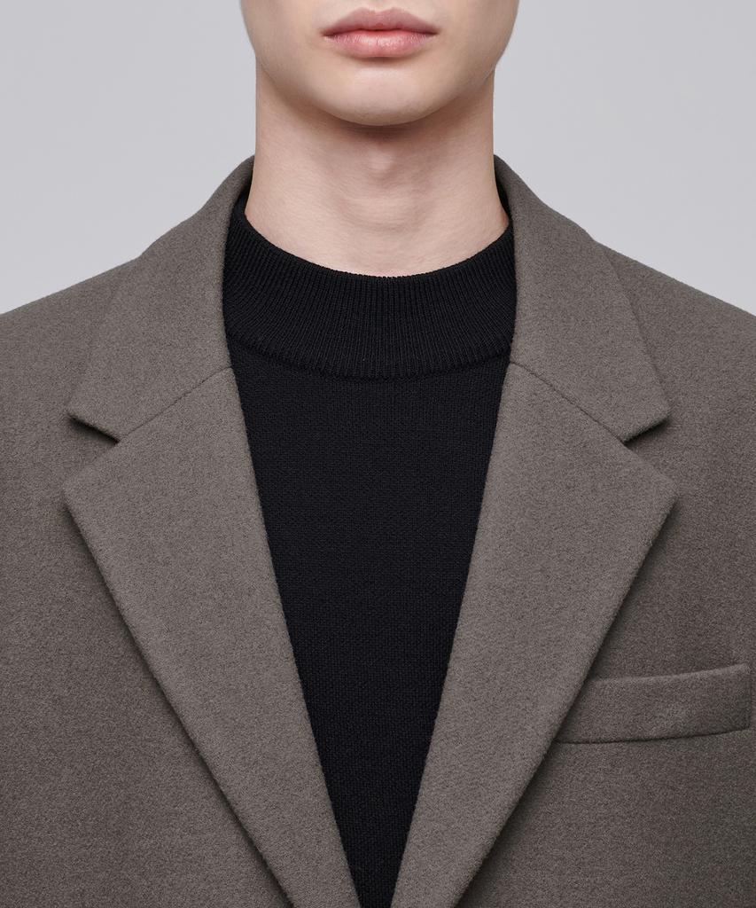 Musinsa Standard Wool Blend Melton Daddy Shoulder Oversized Blazer [Dusty Beige]