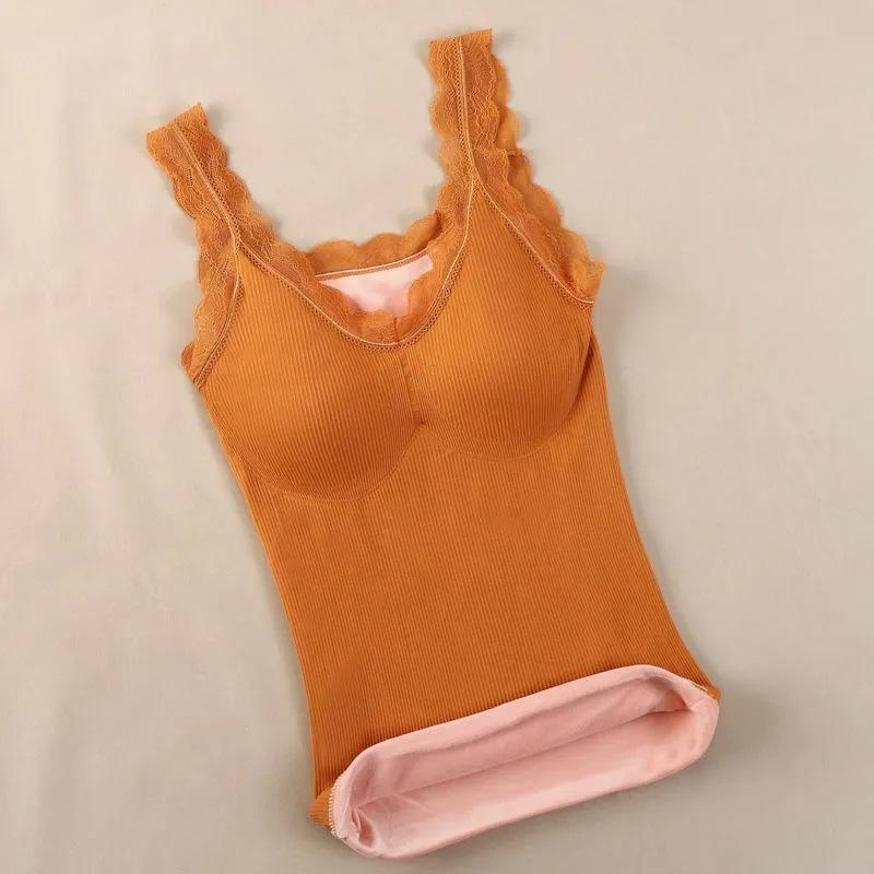 Thickened Fleece Thermal Underwear Women's Thermal Vest Women's Inner Wear Outer Wear Beautiful Back Free Bra Fleece Bottoming Shirt