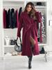 2024 Autumn/Winter Simple Solid Color Double-Breasted Wool Blend Lapel Tie Coat