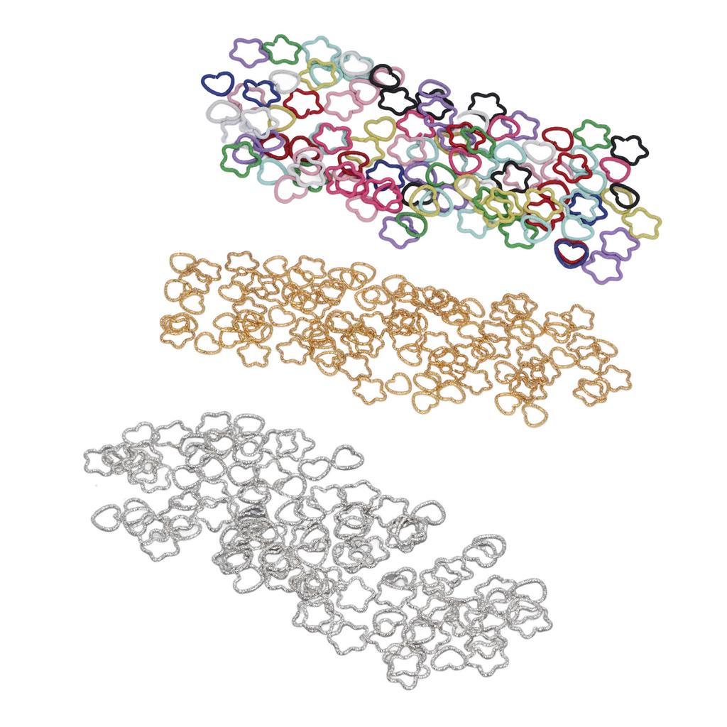 100pcs Colorful Star Love Shape Braids  Clips Cute Metal Braid Hair  Accessories for Party D