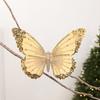 Clip-On Velvet Christmas Butterfly Ornament Artificial Butterfly Hanging Decor  Wedding Decor