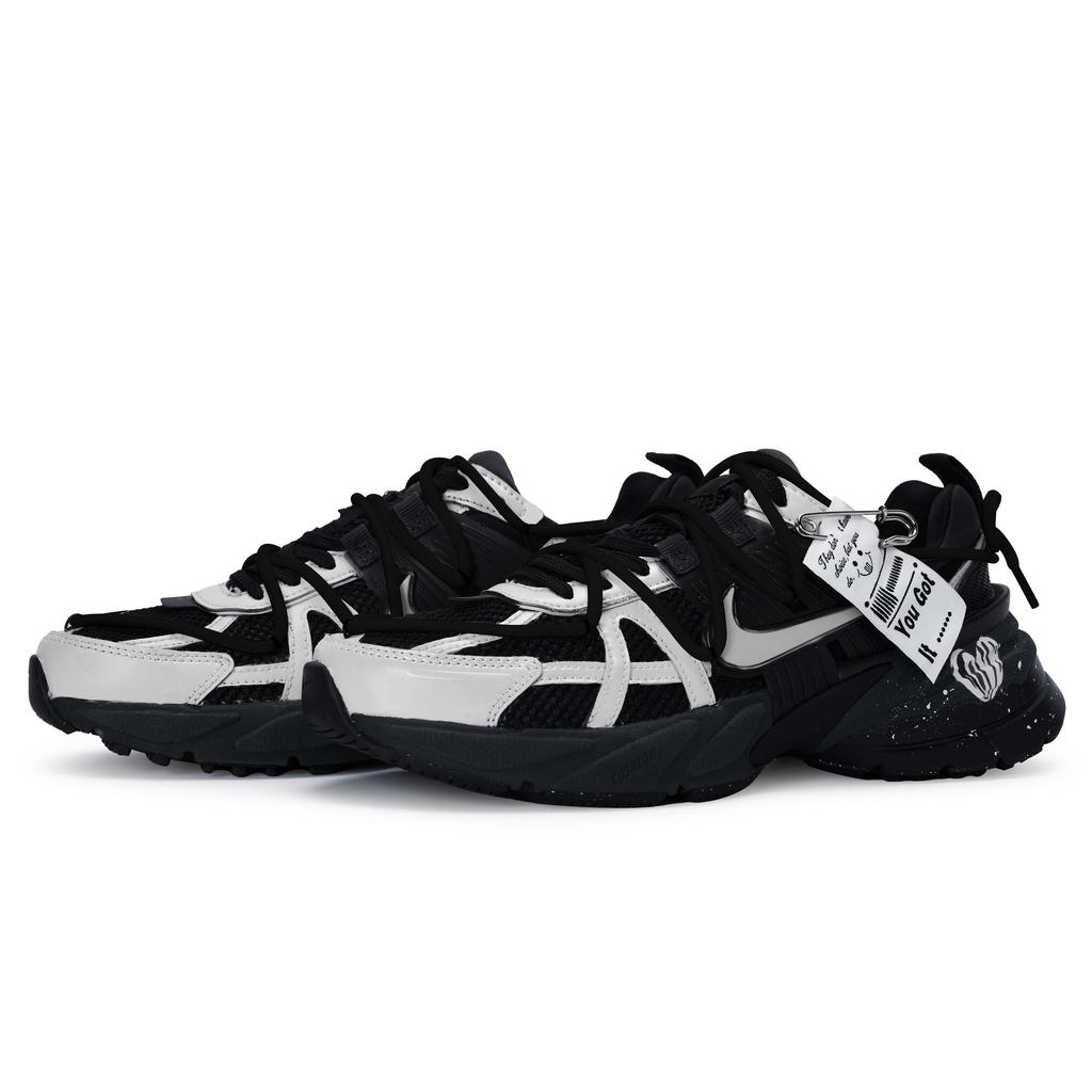 Nike V2K Run Cushioning Abrasion Resistant Cushioning, Wear Resistant Low top Running Shoes Unisex Black Silver FD0736-001(Team80-S-BOX)