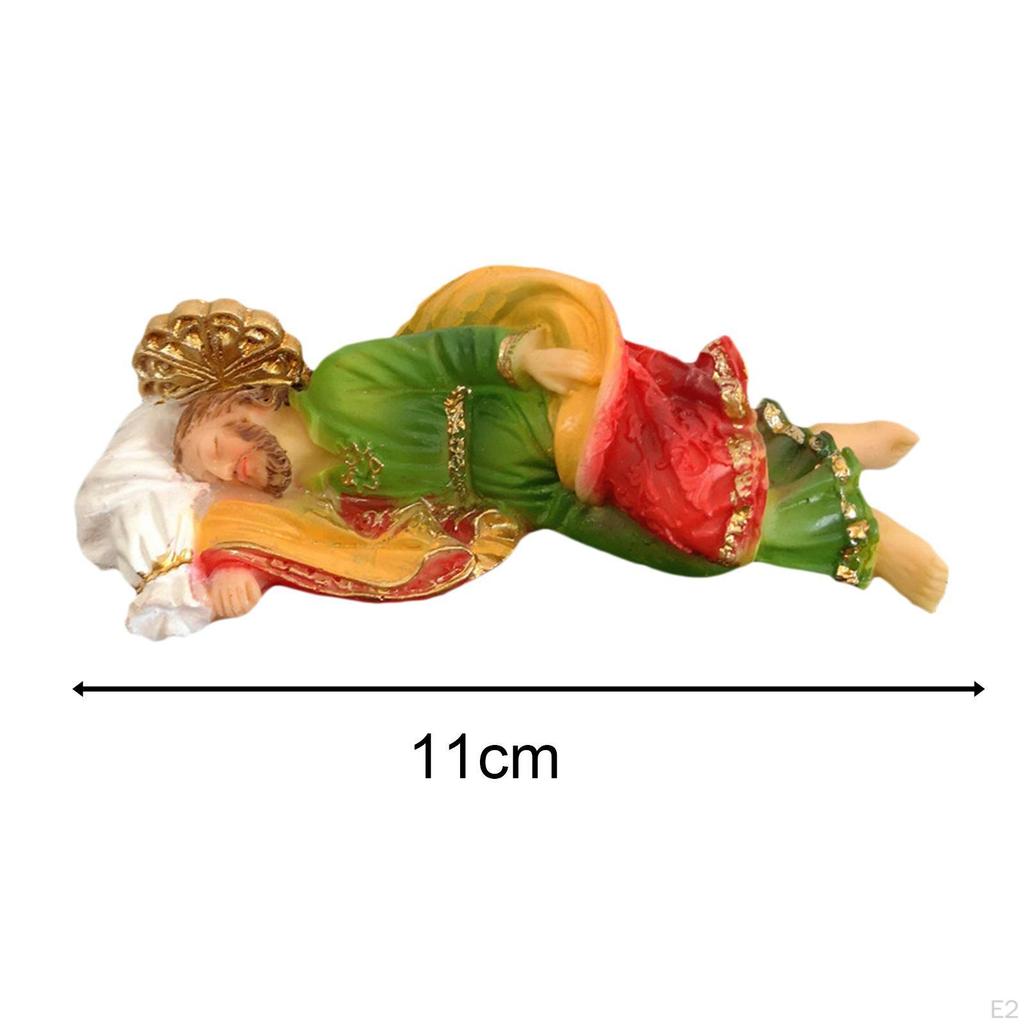 Resin Joseph Statue Figure And Ornate Photo Frame Vintage Decorative Display for Tabletop Shelf