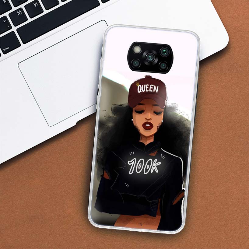 

Черный чехол для телефона Girl Queen Melanin Poppin для Xiaomi Mi 11 Lite 11i 12X 12 9 8 11T 10T 9T Pro 10 5X 6X Ultra 5G Cover Coque Cap Xiaomi Mi 12 Pro